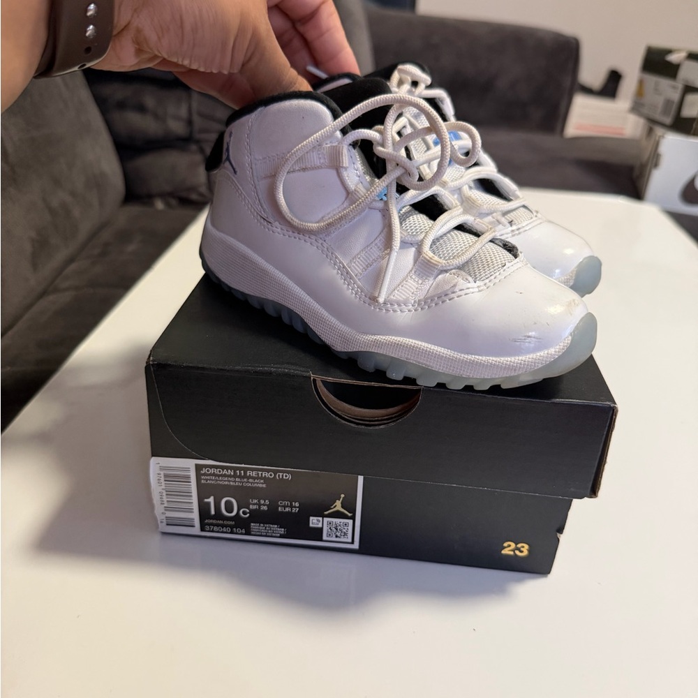 Jordan Kids White and Black Sneakers